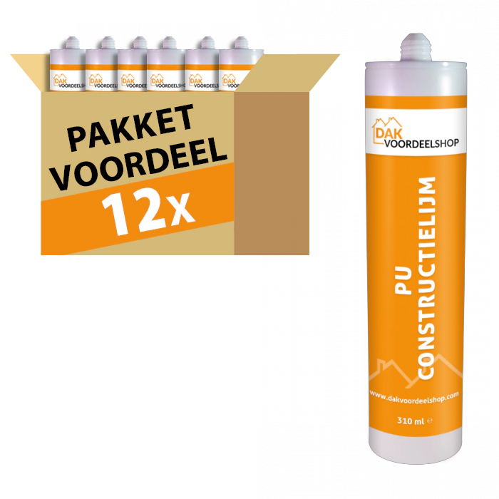 12 stuks PU Constructiebruislijm 310 ml - pakketvoordeel