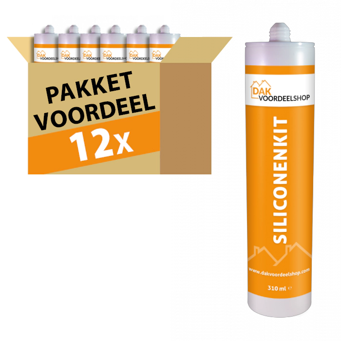 12 stuks Siliconen kit transparant 310 ml - pakketvoordeel